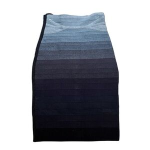 Hervé Léger Blue Abbey Ombré Skirt XS